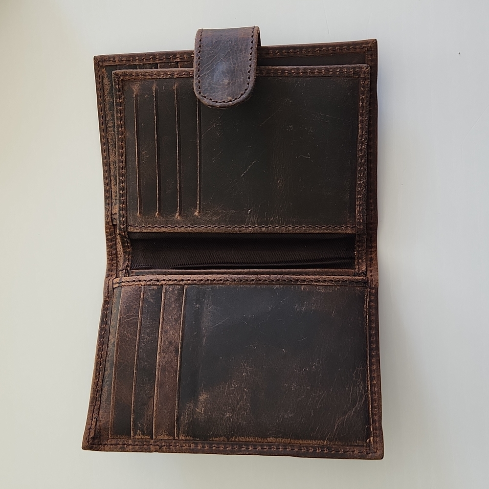 Leather bifold wallet | genuine leather | handcrafted | NWOT